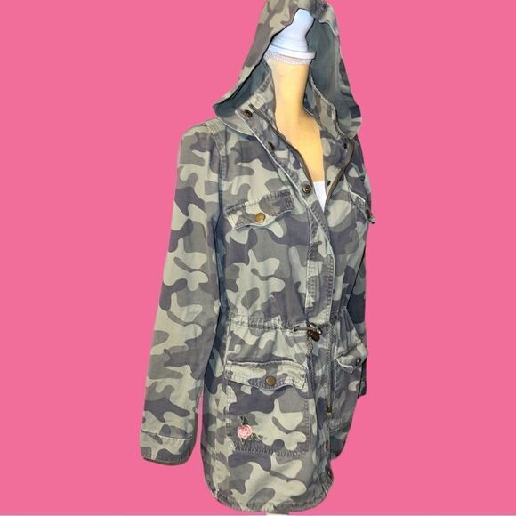Blue Rain camouflage drawstring waist jacket with hoodie - Picture 4 of 15